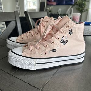 Converse Chuck Taylor Allstar Girls High Top Butterfly Sneakers Size 4.5